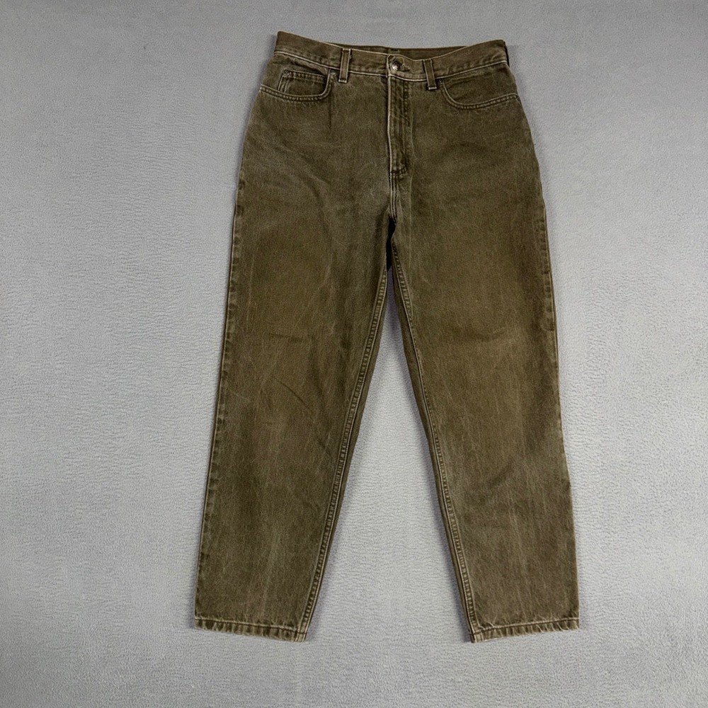 Lands End Jeans Womens 10P Brown Straight Leg High Rise 100% Cotton Vintage